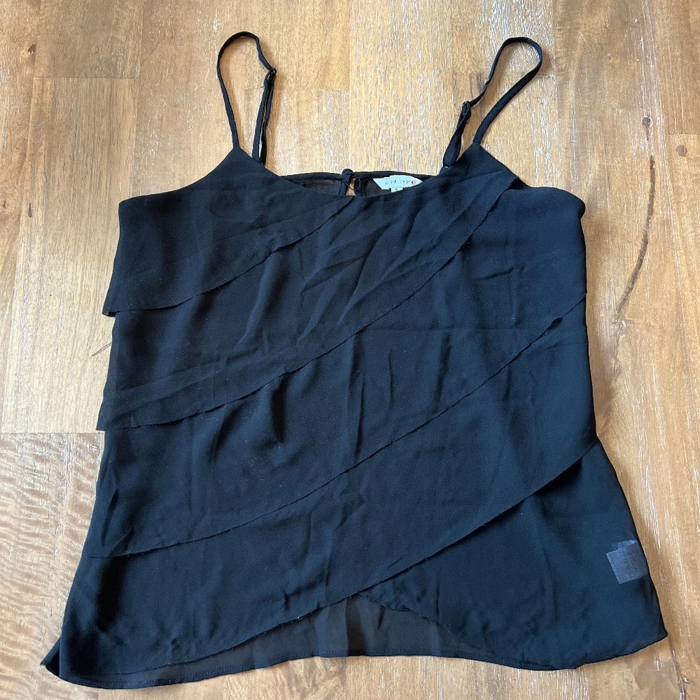 naked zebra - sheer black tank - size s